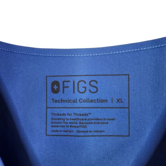 FIGS Technical Collection Scrub Top Womens XL Blue Medical Uniform Pocket FW1100 - Picture 9 of 9